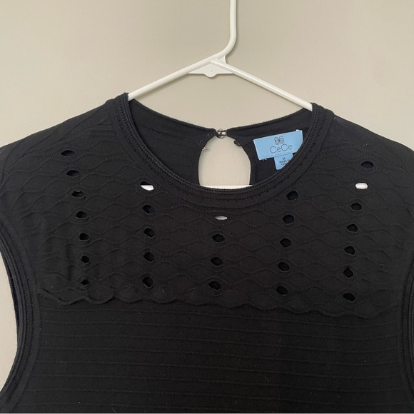Women’s CeCe Black Sleeveless Sweater Dress Size Medium Like New - Picture 2 of 4